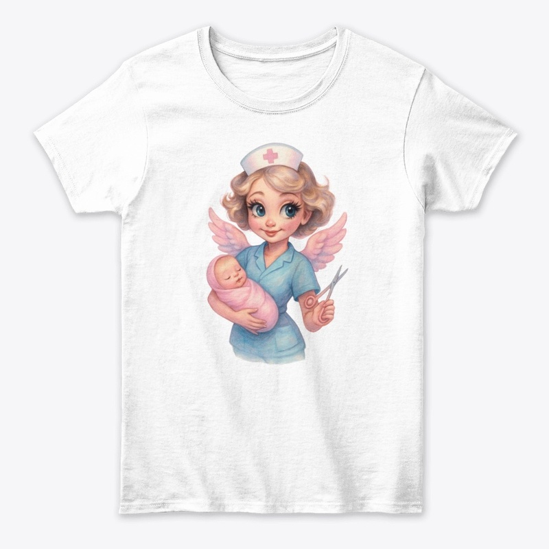 Angel Nurse with Baby Art