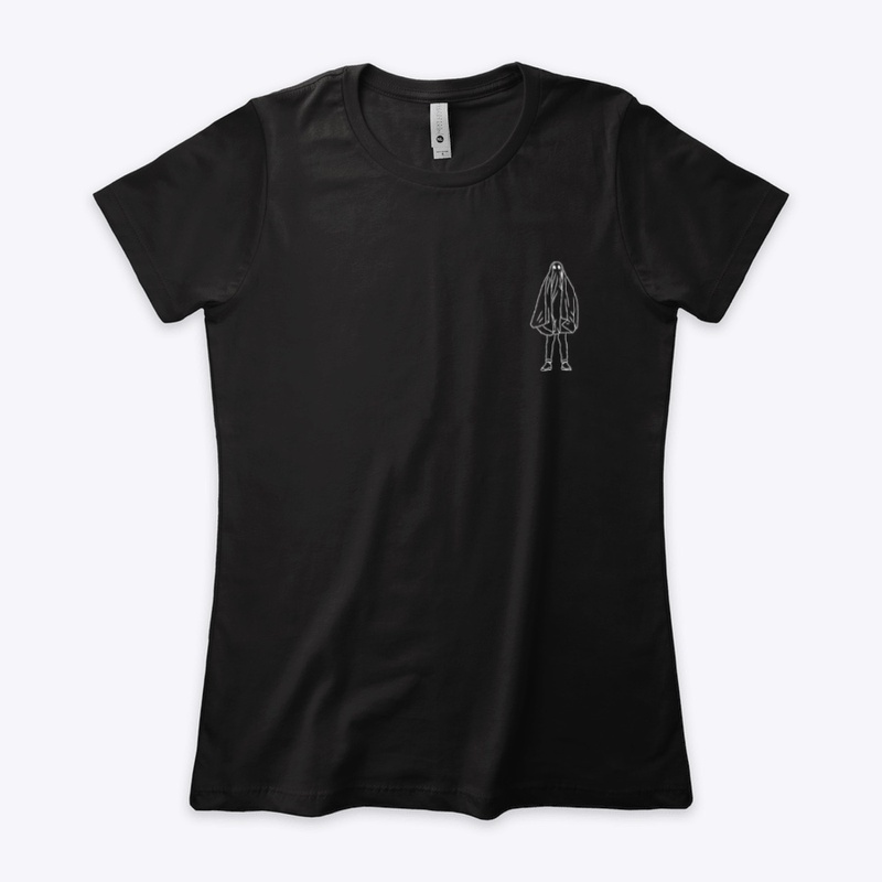Small Icon Ghostie White on Black