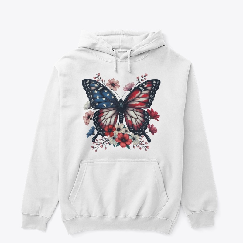 Patriotic Butterfly 4th of July USA Flag