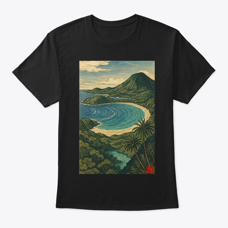 Hawaiian Bay - Katsushika Hokusai Style