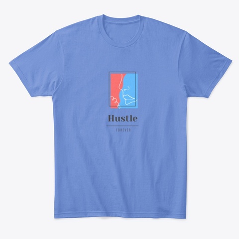 Hustle Forever Apparel Heathered Royal  T-Shirt Front