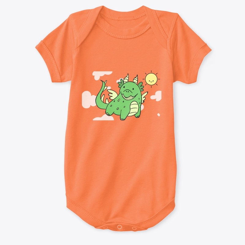 Flying Green Dragon on a Sunny Day
