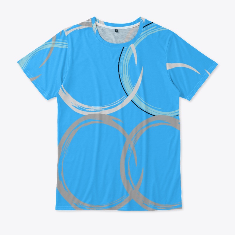 Men overall print tee blue