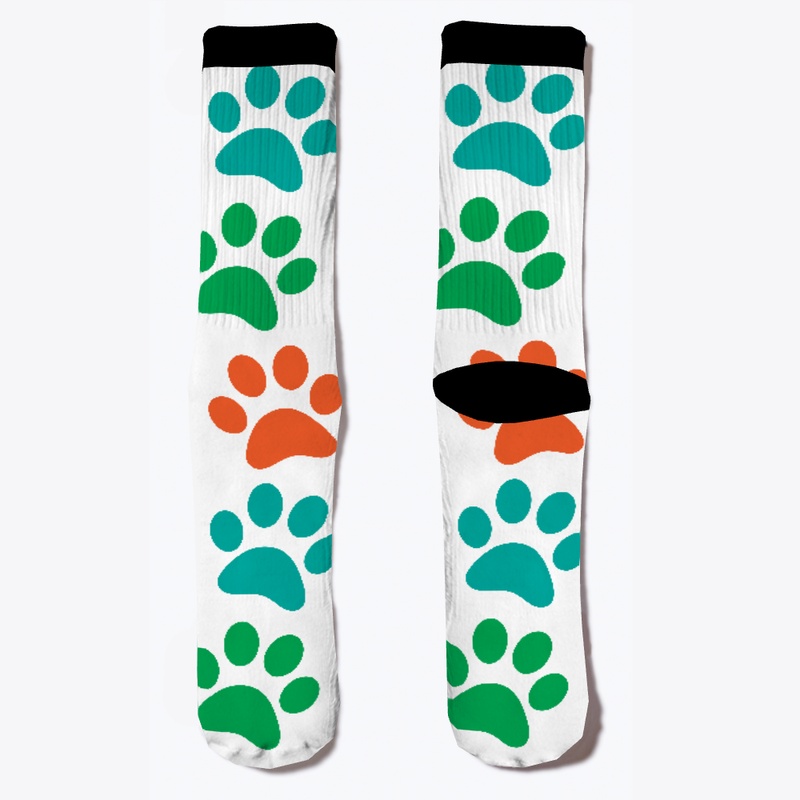dog paw prints color pattern