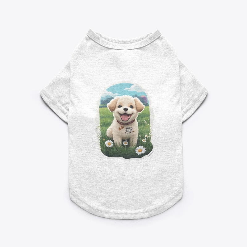 Cute dog in a garden