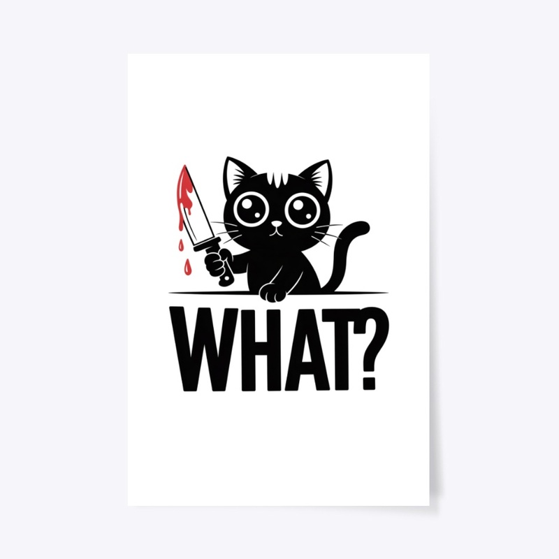 Funny Horror Cat What Graphic