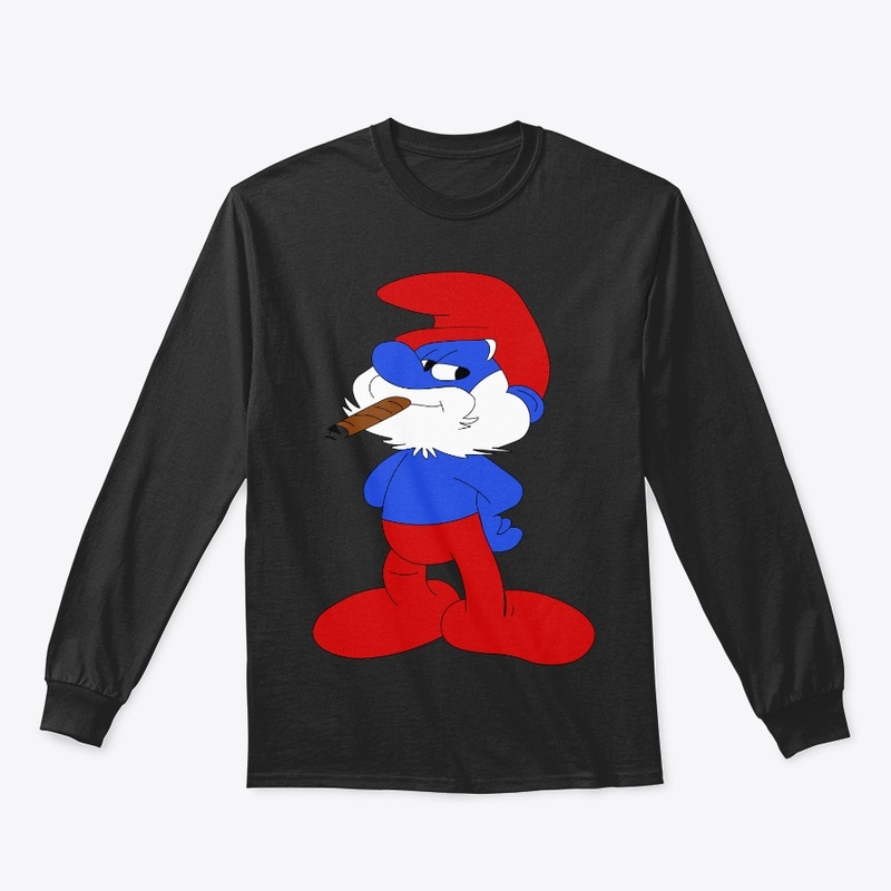 papa smurf smoking a blunt