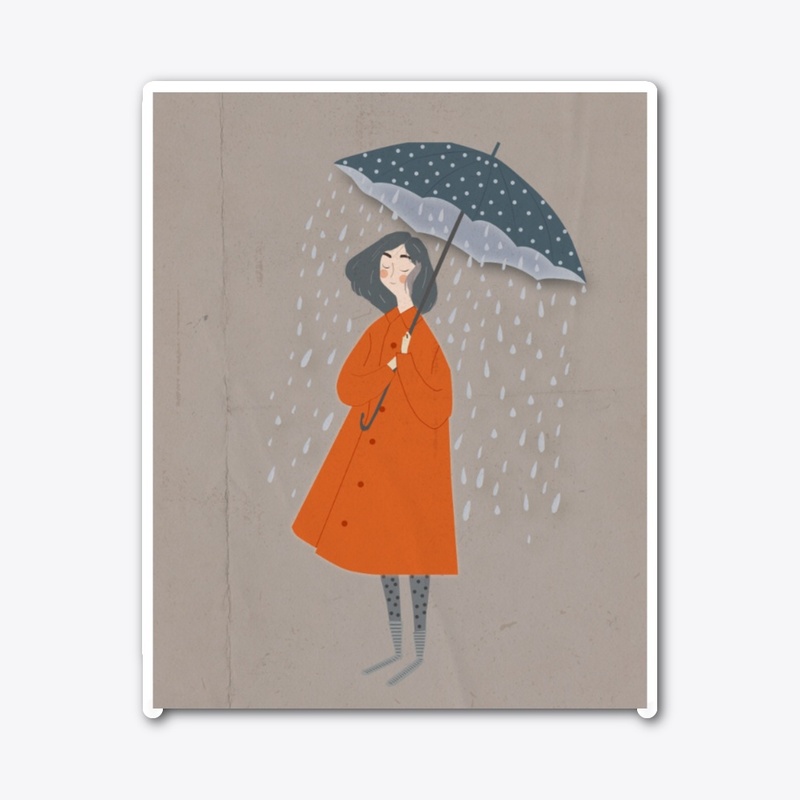 woman in the rain