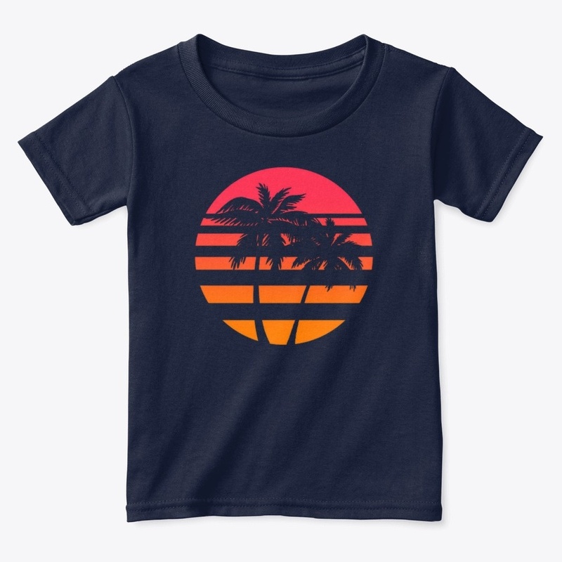 Retro Wave Palm Sun 