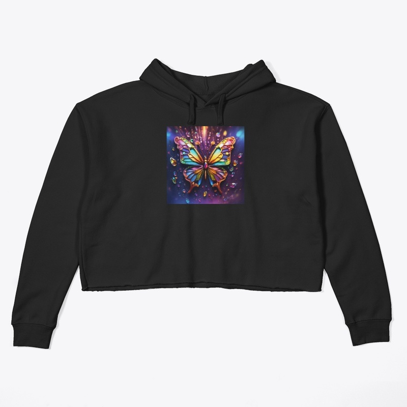 Printed crop hoodie 