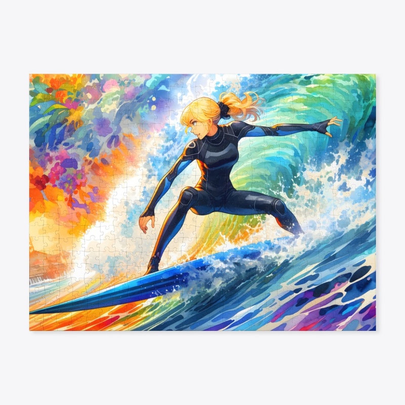 Colorful Anime Surfer