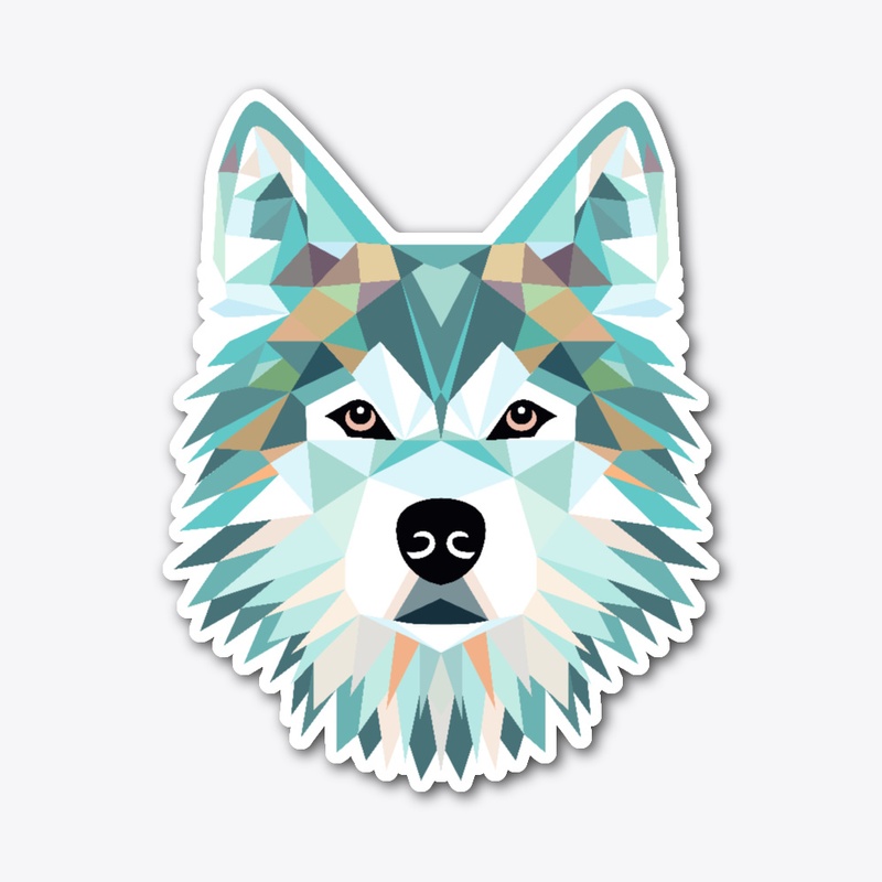 Alaskan Malamute Dog in geometric art