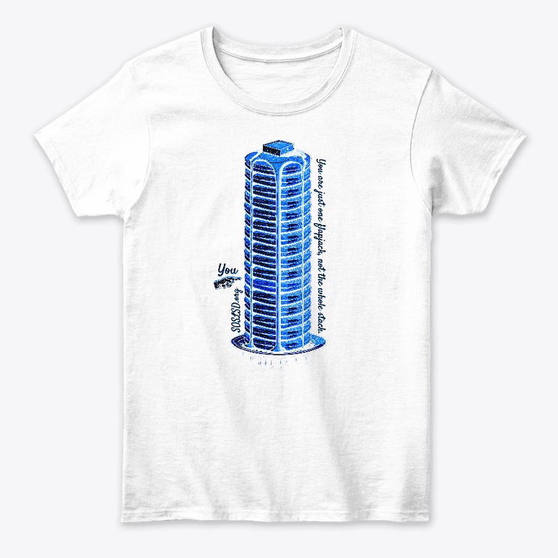 Flapjack Stack womens tee pottery blue