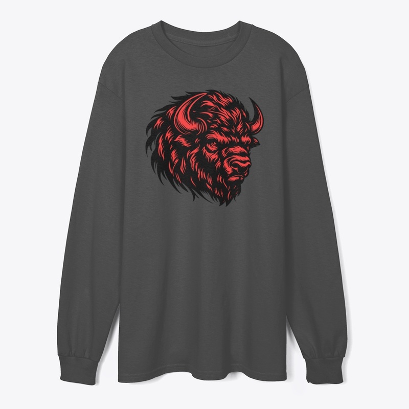 Angry Bison Head Design