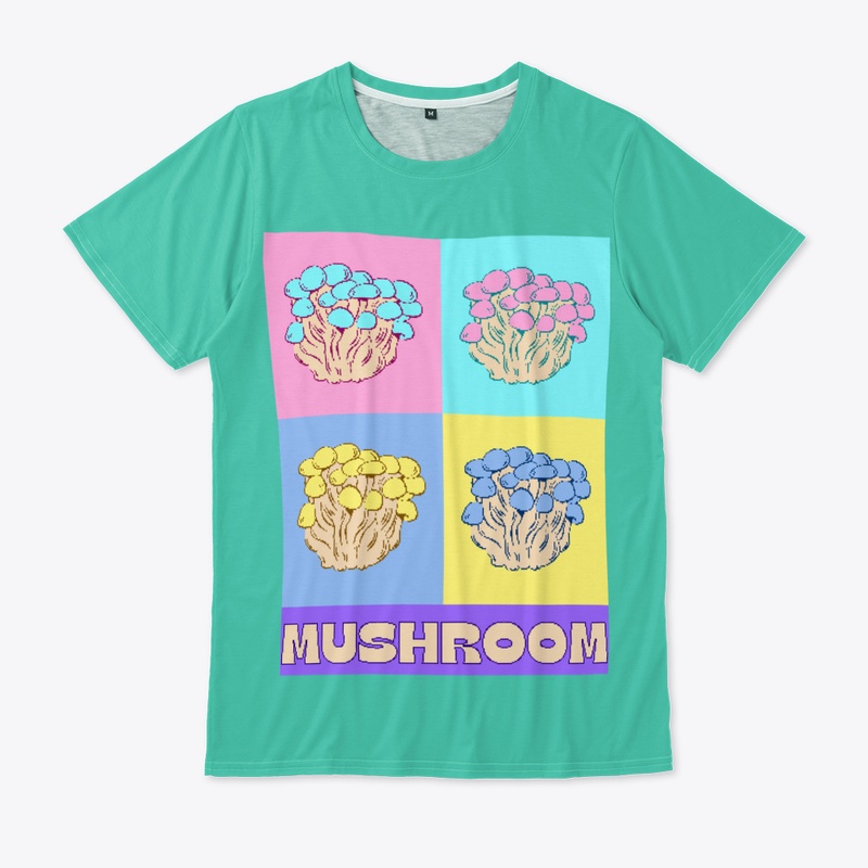 Cute baby pastel four mushroom collage
