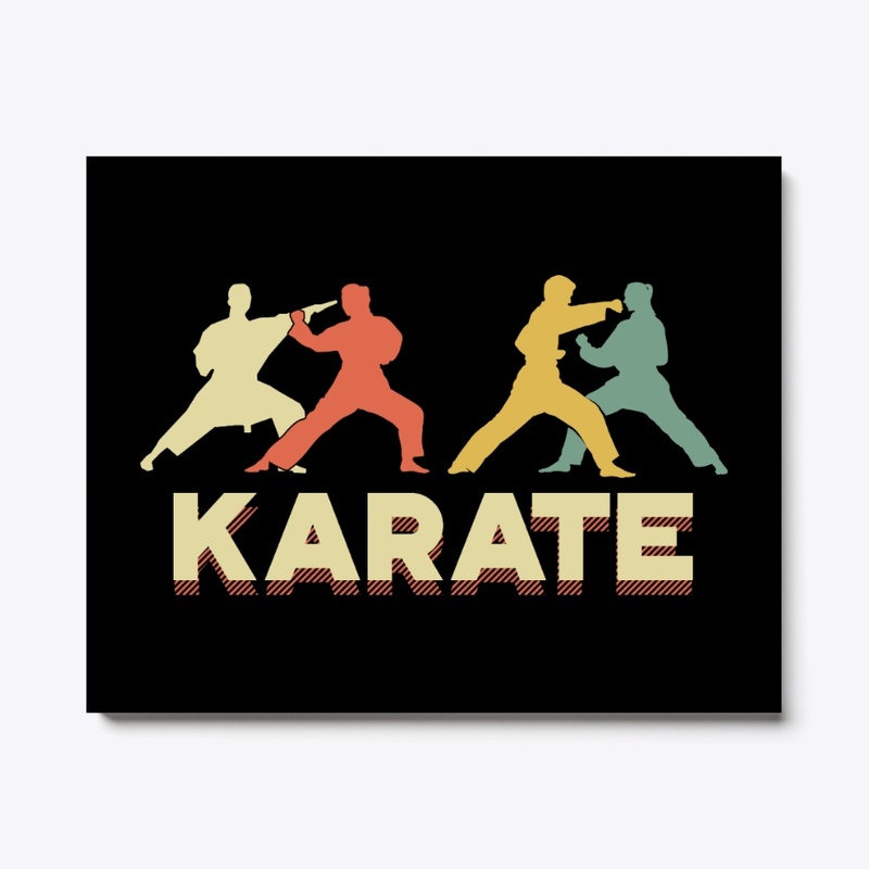 Retro Silhouette Vintage Karate Lover