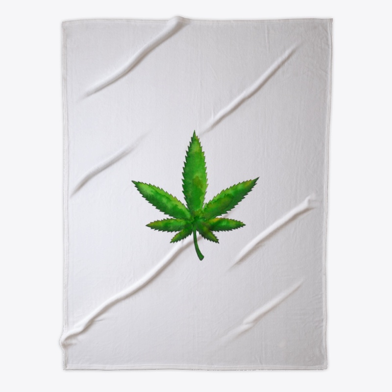 Bold cannabis leaf in green