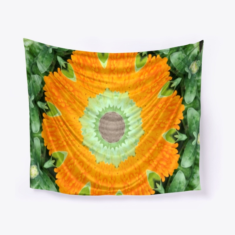 yellow flowers Leaf  tapestry