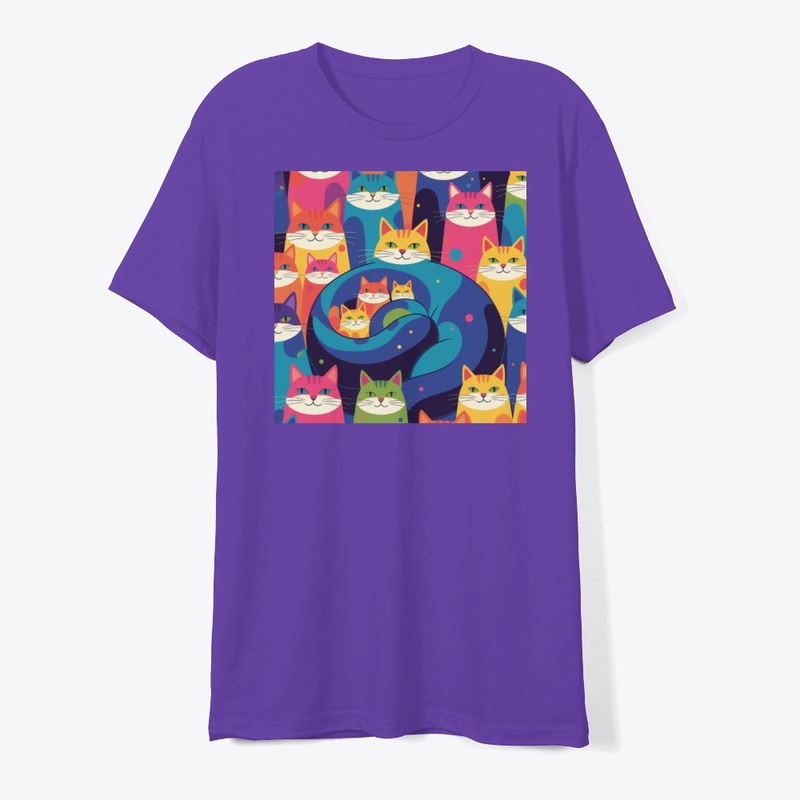 Colorful Cat Family
