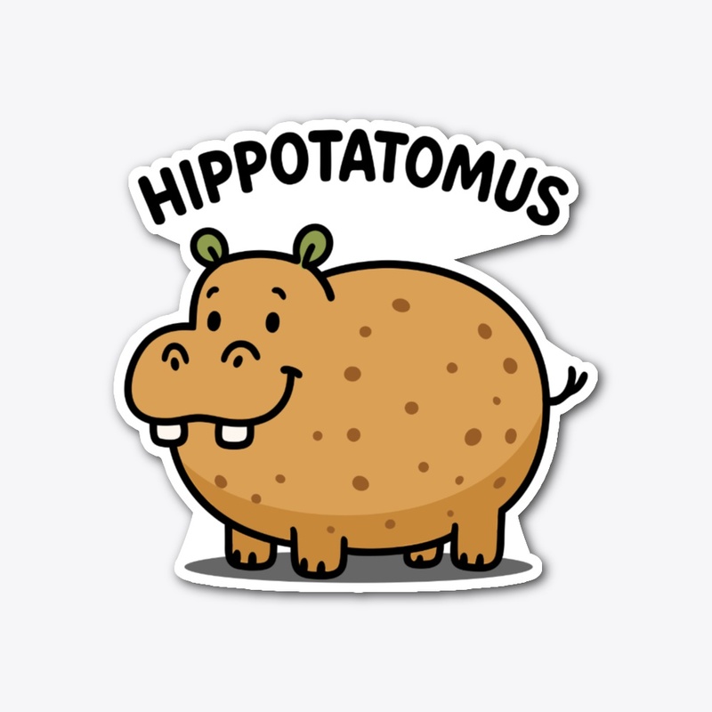 Cartoon of a Potato Shape Hippopotamus