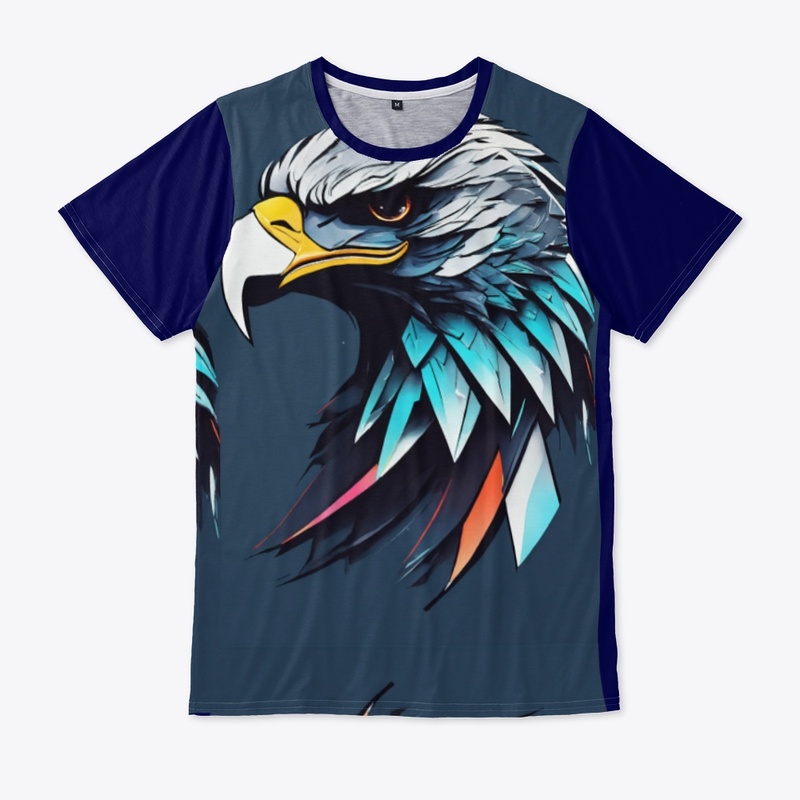 "Eagle Poster Print  blue t-shirt"