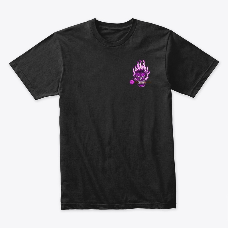 "Black Flaming Skull Tee" 