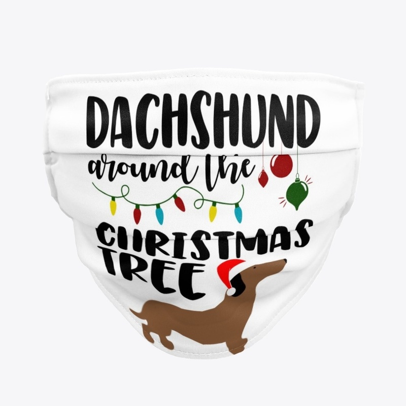 Christmas Dachshund Face Mask