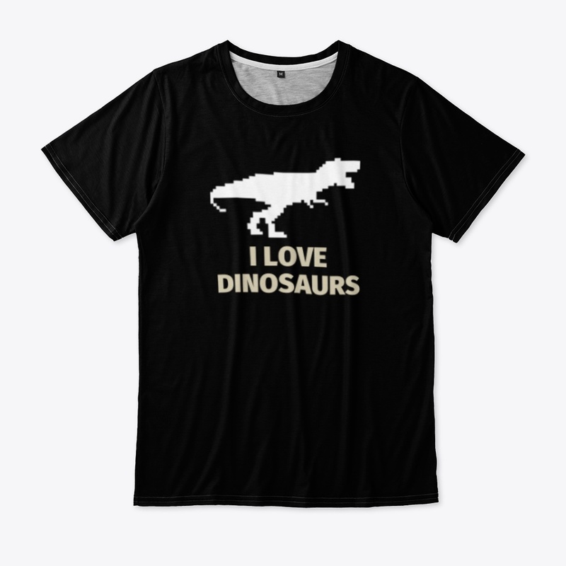 Pixel Art Dinosaur 4 Black