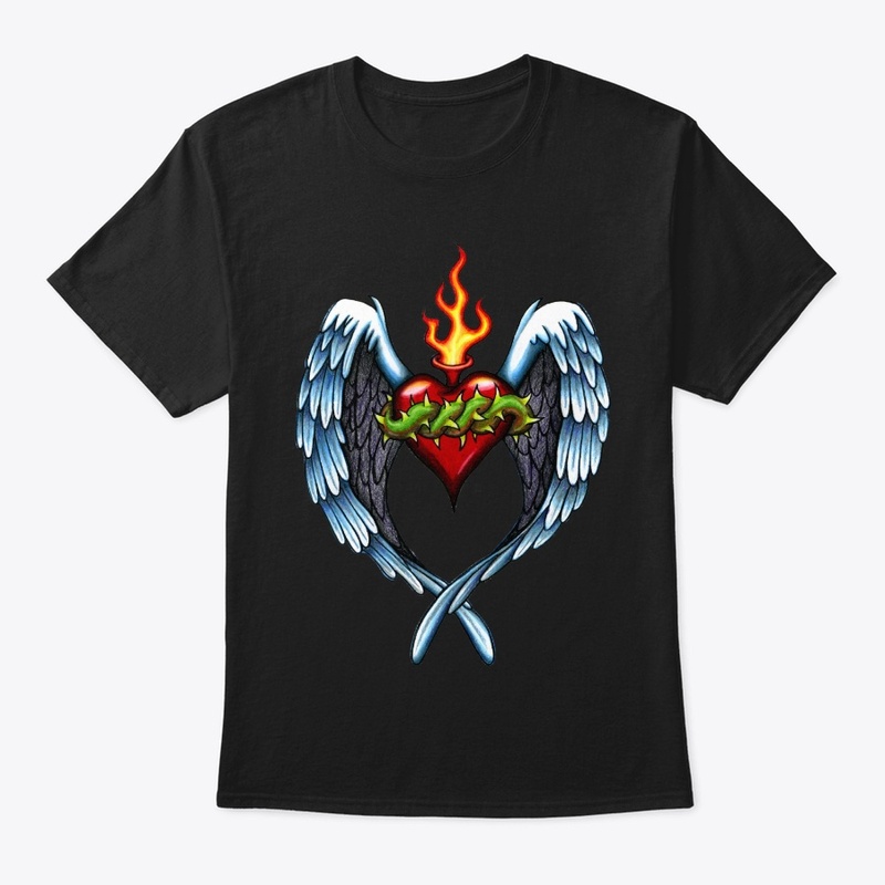 Sacred Heart Tattoo Style Art