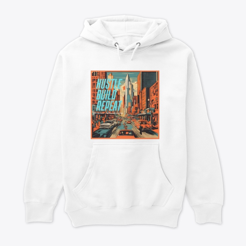 Hustle,Build,Repeat - Retro Cityscape