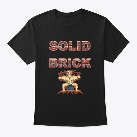 Solid Brick Muscle Workout Black T-Shirt Front