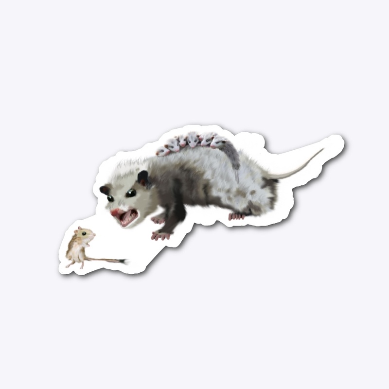 Opossum Mom & Rocket