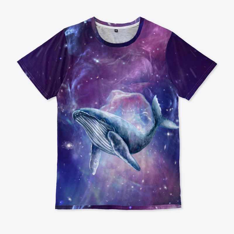 Celestial Whale Nebula Ocean Star TShirt