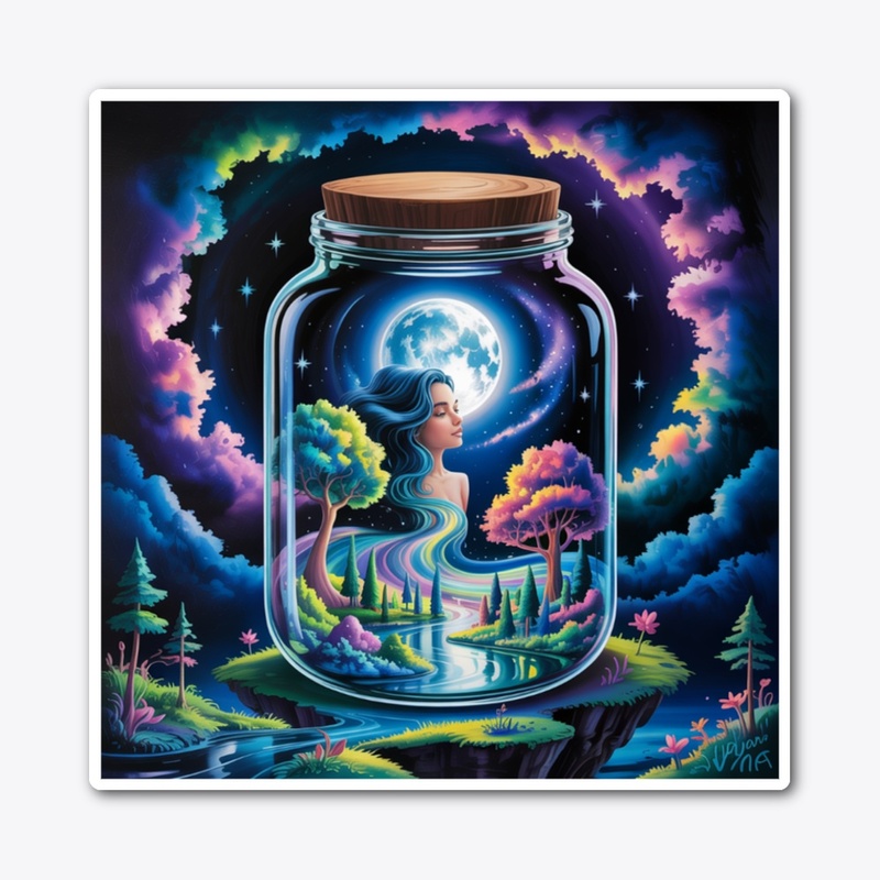 Jar with Rainbow River and Moonlight