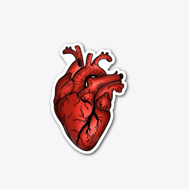  Hand Drawn Red Heart: Sticker