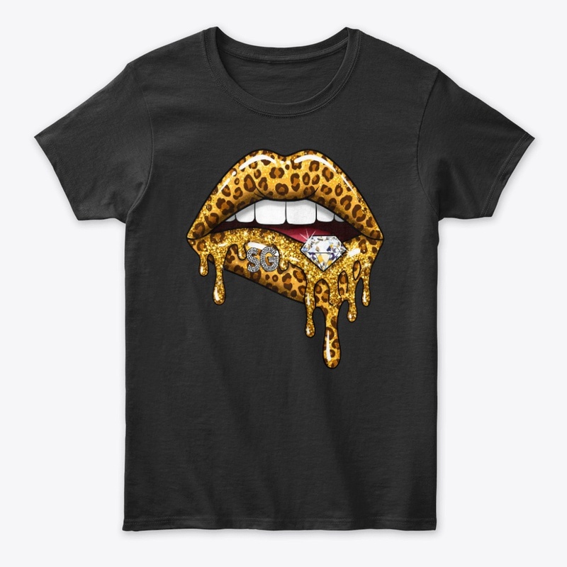 Leopard Lips Diamond Gold Drip