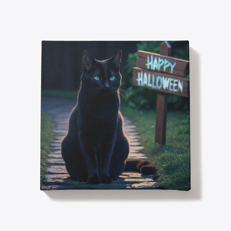 Black Cat Halloween Decor Gift