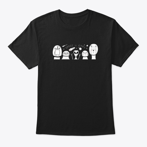Space Is Cool Black T-Shirt Front