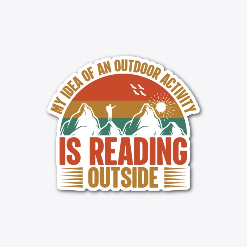 is reading outside