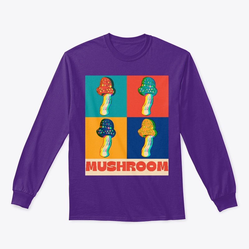 Cute mushroom collage glitch design