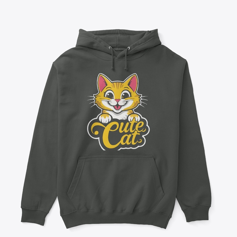 Illustration Cute Cat Typography Tee