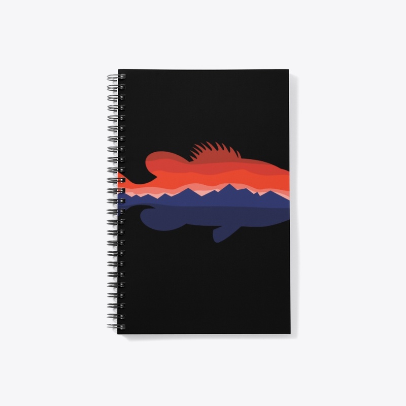 Largemouth Bass Mountains Silhouette 