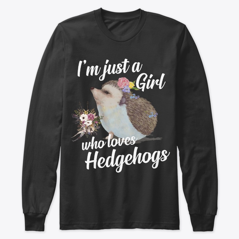 Girl Loves Hedgehogs Watercolor Style
