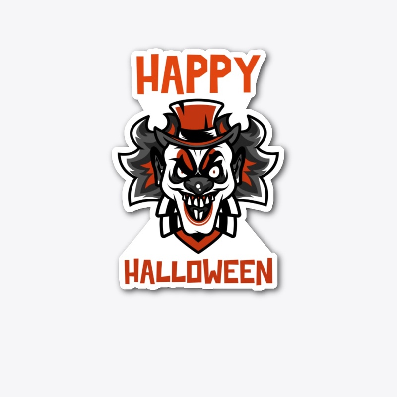 Happy Halloween Scary Clown Design