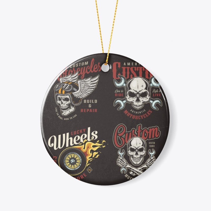 Skeleton Motorcycle T-Shirt Design 