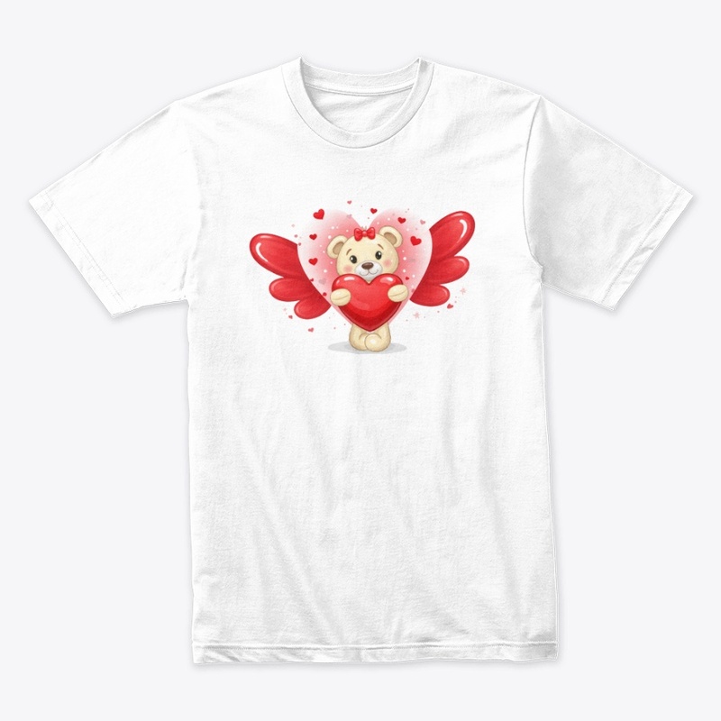 Cute Red Wing Teddy Bear Valentine Shirt