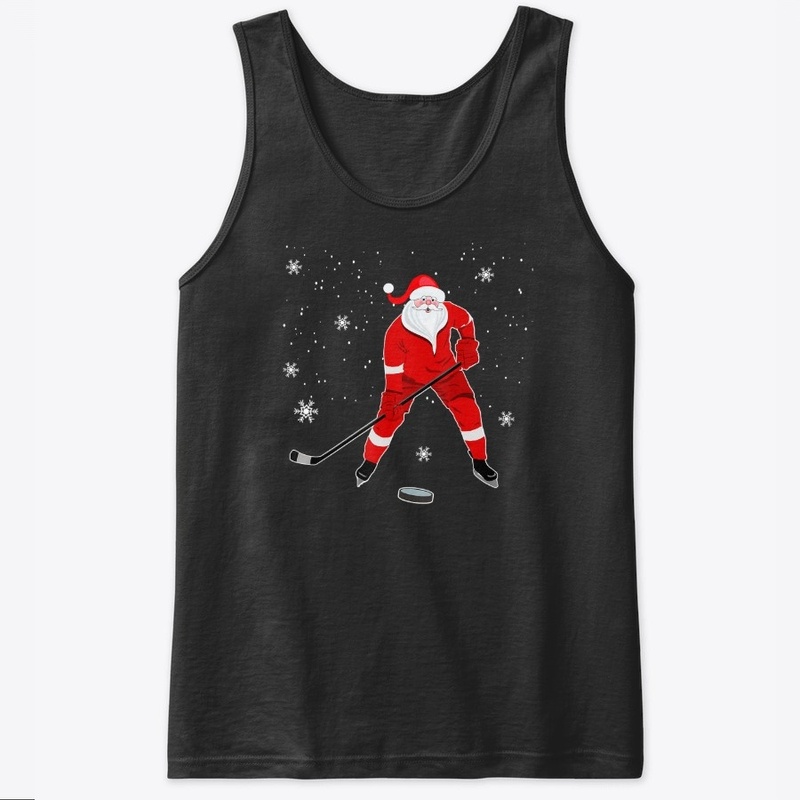 Santa Playing Hockey Christmas Hockey Pl