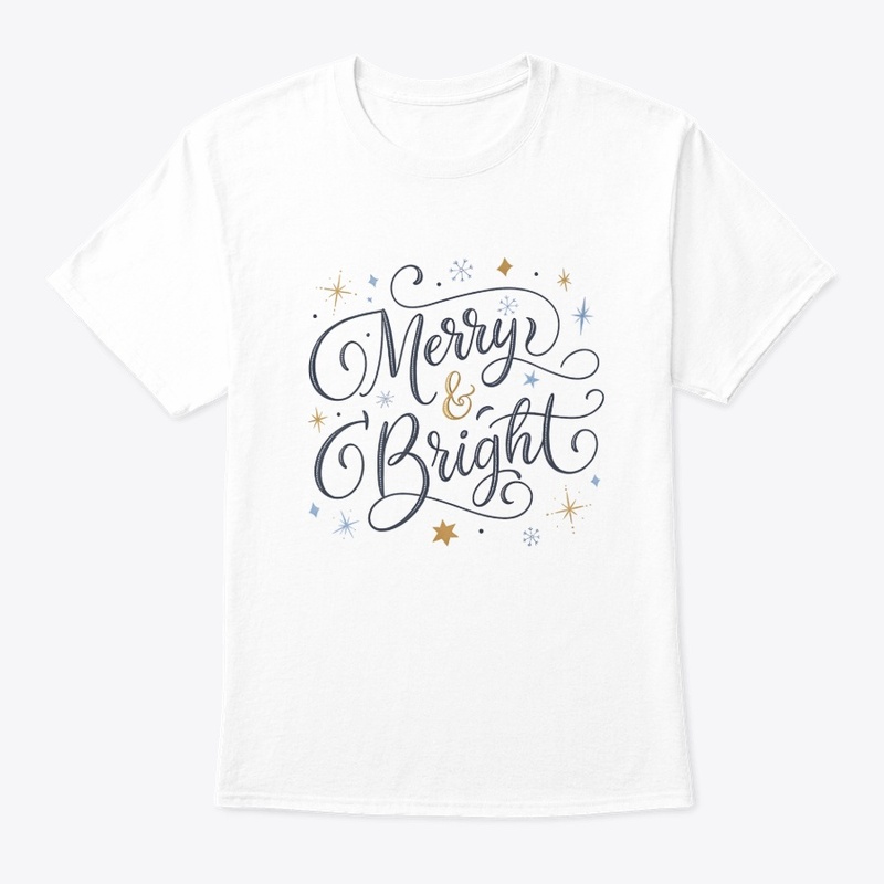 Merry & Bright Christmas Calligraphy Tee