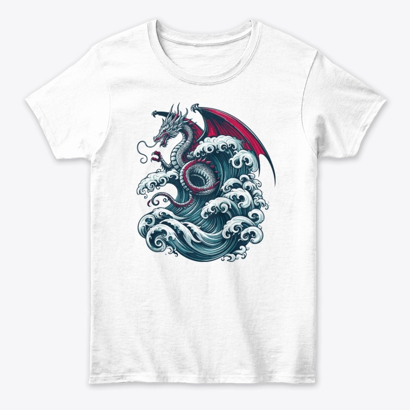 Cool Dragon Sailing Big Waves Streetwear