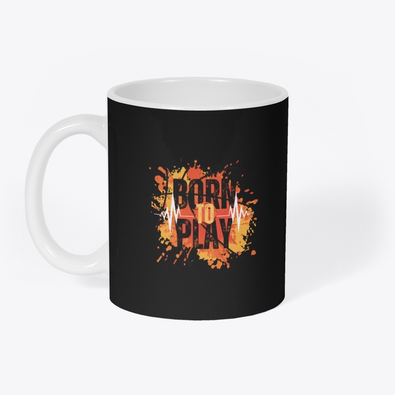 Born to Play' Black Graphic T Shirt